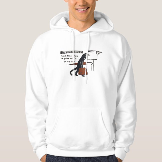 Vintages reisendes schwarze Katzehoodie-Sweatshirt Hoodie (Vorderseite)