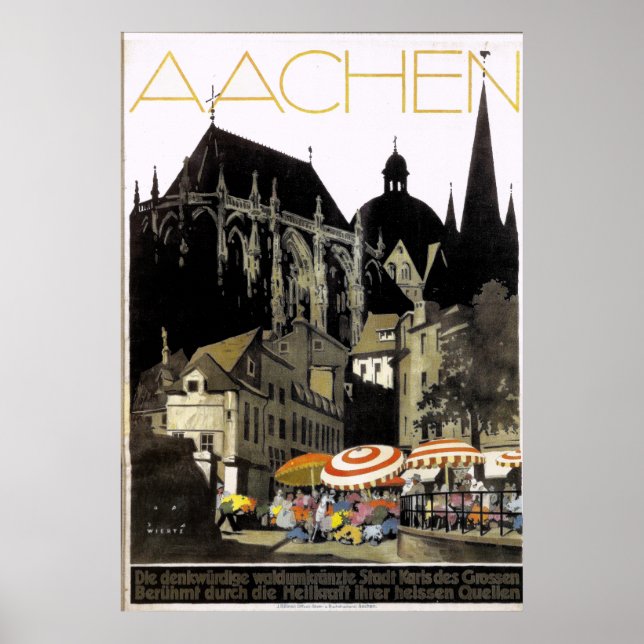 Vintages Reiseplakat Aachen Deutschland Poster (Vorne)