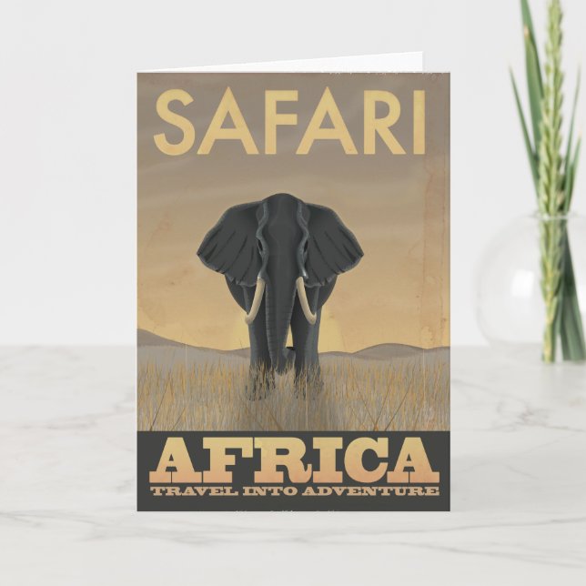 Vintages Reiseplakat Afrika-Safari Karte (Vorderseite)