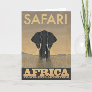 Vintages Reiseplakat Afrika-Safari Karte