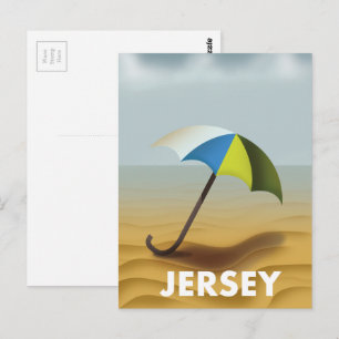 Vintages Reiseplakat aus Jersey. Postkarte