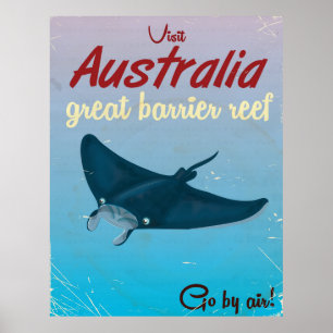 Vintages Reiseplakat Australiens Great Barrier Poster