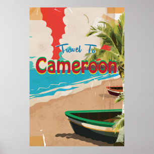 Vintages Reiseplakat Cameroon Poster