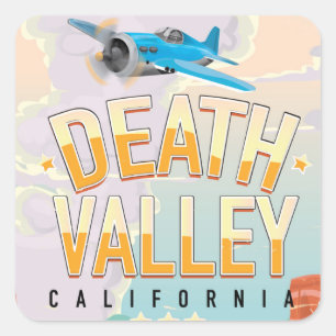 Vintages Reiseplakat Death Valley USA Quadratischer Aufkleber