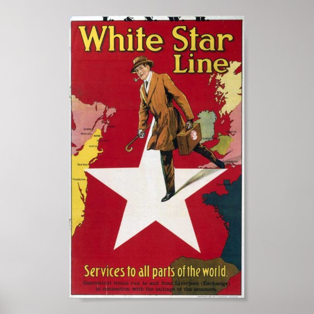 Vintages Reiseplakat der White Star Line Poster (Vorne)