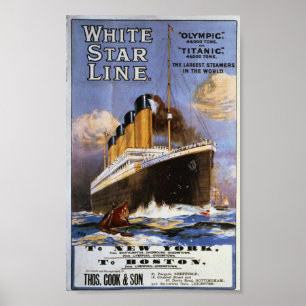 Vintages Reiseplakat der White Star Line Poster