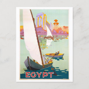 Vintages Reiseplakat für Ägypten Postkarte