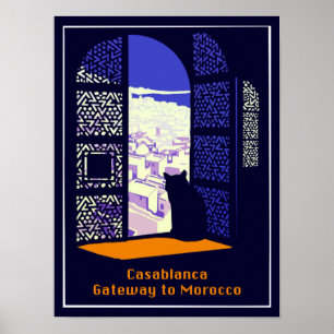 Vintages Reiseplakat für Casablanca, Marokko Poster
