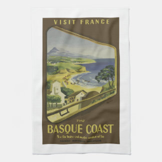 Vintages Reiseplakat für die baskische Küste, Geschirrtuch