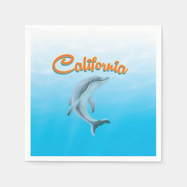 Vintages Reiseplakat für Dolphin Serviette (Vorderseite)