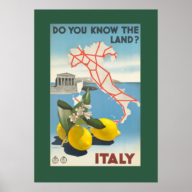 Vintages Reiseplakat für Italien Poster (Vorne)