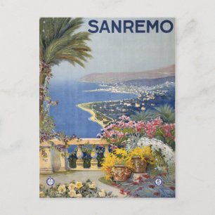 Vintages Reiseplakat für Italien Postkarte
