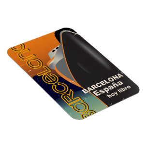 Vintages Reiseplakat für Kreuzfahrtschiffe in Barc Magnet