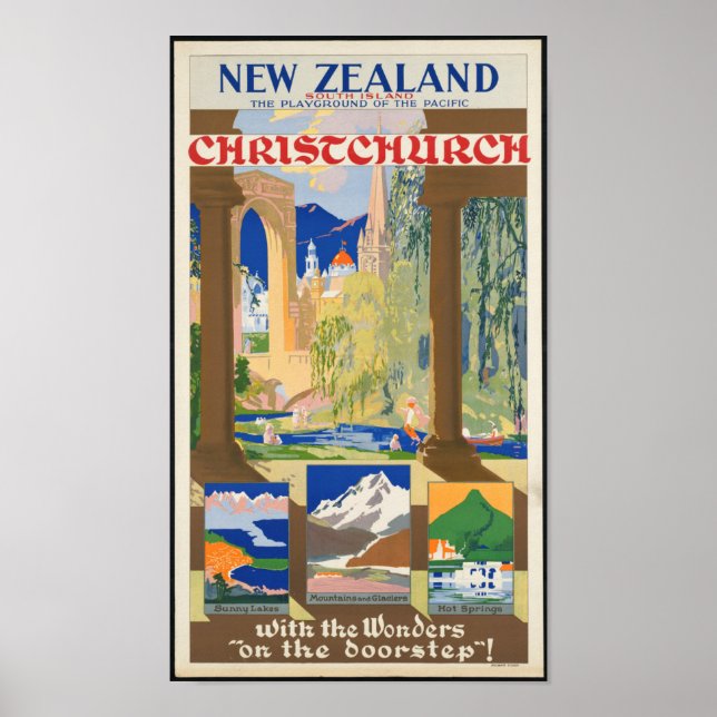 Vintages Reiseplakat für Neuseeland Poster (Vorne)