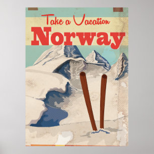 Vintages Reiseplakat für Norwegen Poster