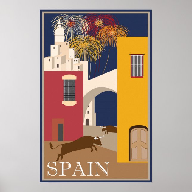 Vintages Reiseplakat für Spanien Poster (Vorne)
