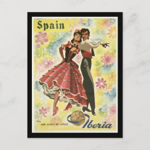 Vintages Reiseplakat für Spanien, Postkarte