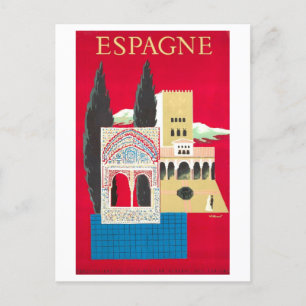 Vintages Reiseplakat für Spanien Postkarte