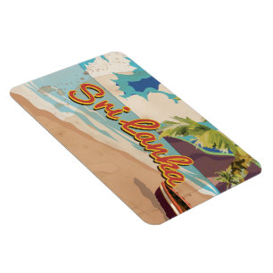 Vintages Reiseplakat für Sri Lanka Magnet
