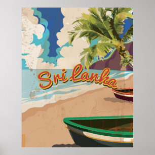 Vintages Reiseplakat für Sri Lanka Poster
