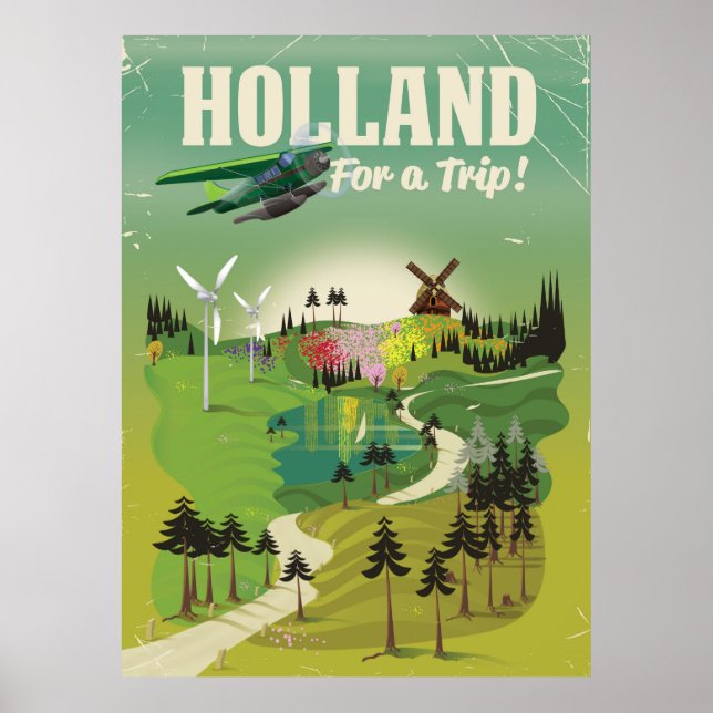 Vintages Reiseplakat in Holland Poster (Vorne)