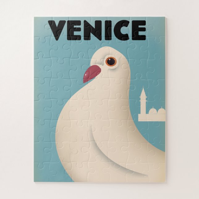Vintages Reiseplakat in Venedig Puzzle (Vertikal)