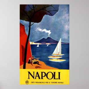 Vintages Reiseplakat Italiens Neapel Poster