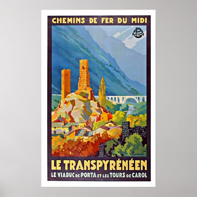 Vintages Reiseplakat "Le Transpyrénéen" Poster (Vorne)