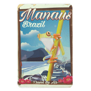 Vintages Reiseplakat Manaus Brasilien Magnet