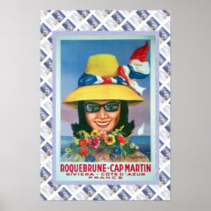 Vintages Reiseplakat, Roquebrune, Kappe Martin Poster