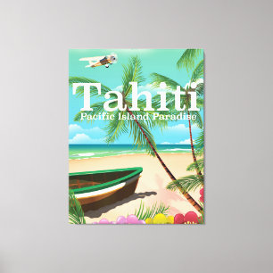 Vintages Reiseplakat Tahitis Leinwanddruck