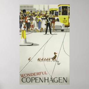Vintages Reiseplakat von Kopenhagen, Retro Poster