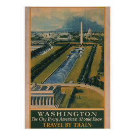 Vintages Reiseplakat Washington DC Fotodruck