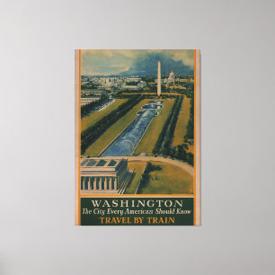 Vintages Reiseplakat Washington DC Leinwanddruck
