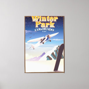 Vintages Reiseplakat Winter-Parkcolorados Leinwanddruck