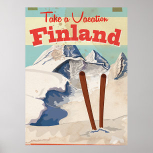 Vintages Reiseplaner für Finnland Poster