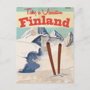Vintages Reiseplaner für Finnland Postkarte