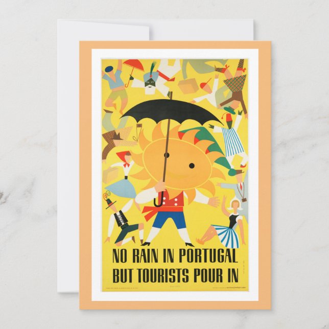 Vintages Reiseplaner für Portugal Karte (Vorderseite)