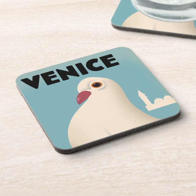 Vintages Reiseposter Mouse Pad in Venedig Getränkeuntersetzer (Linke Seite)