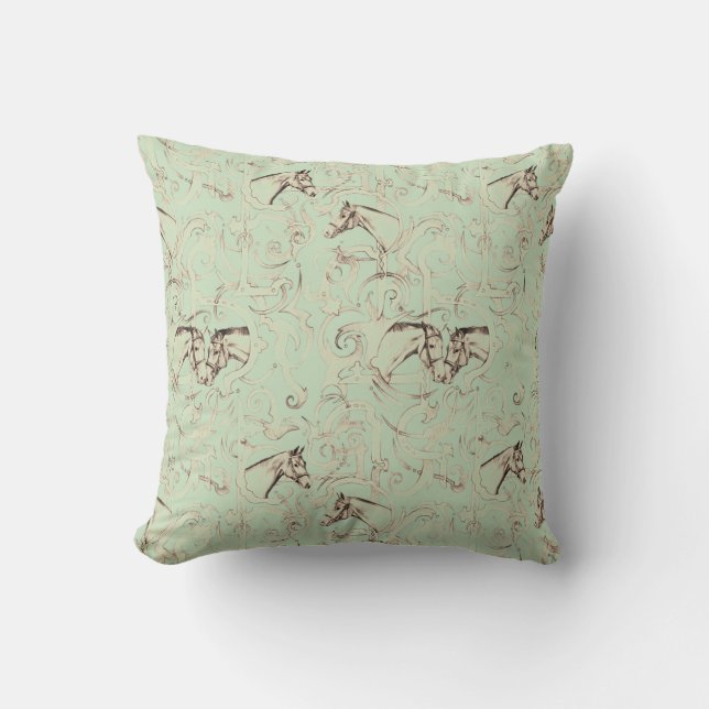 Vintages Reiterkissen Kissen (Vorderseite)