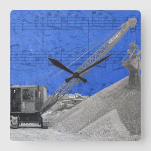 Vintages Reiterschiff für Nordwestkrane Quadratische Wanduhr