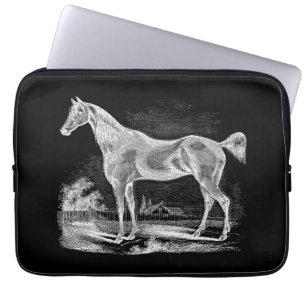 Vintages Reitpferd Reittier Personalisiert Laptopschutzhülle