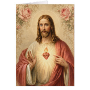 Vintages Religiöses Herz Jesus Jubiläum Katholik