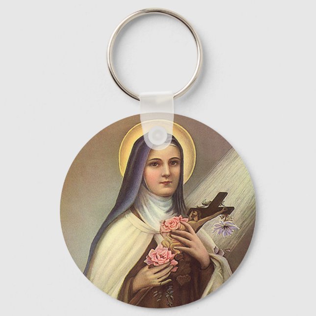 Vintages religiöses Ostern, Nu mit Kreuz Schlüsselanhänger (Vorderseite)