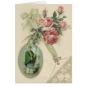 Vintages religiöses St. Patrick Kleeblatt Gebet