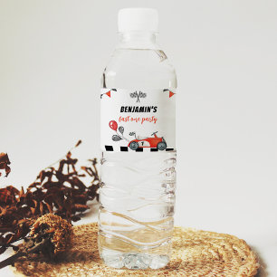 Vintages Rennen Auto Geburtstag Wasser Flasche Eti Wasserflaschenetikett