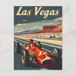 Vintages Rennwagen in Las Vegas Postkarte