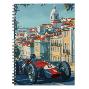 Vintages Rennwagen in Lissabon Notizblock