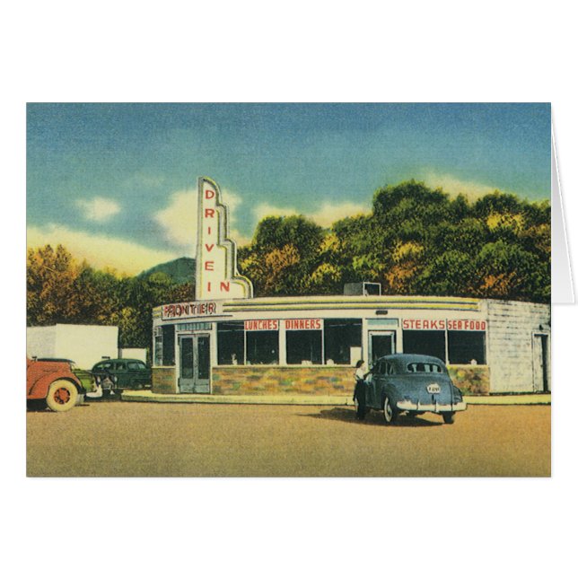 Vintages Restaurant, 50er in Diner und Autos (Vorderseite (Horizontal))