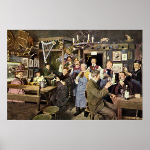 Vintages Restaurant Bar People feiern Party Poster